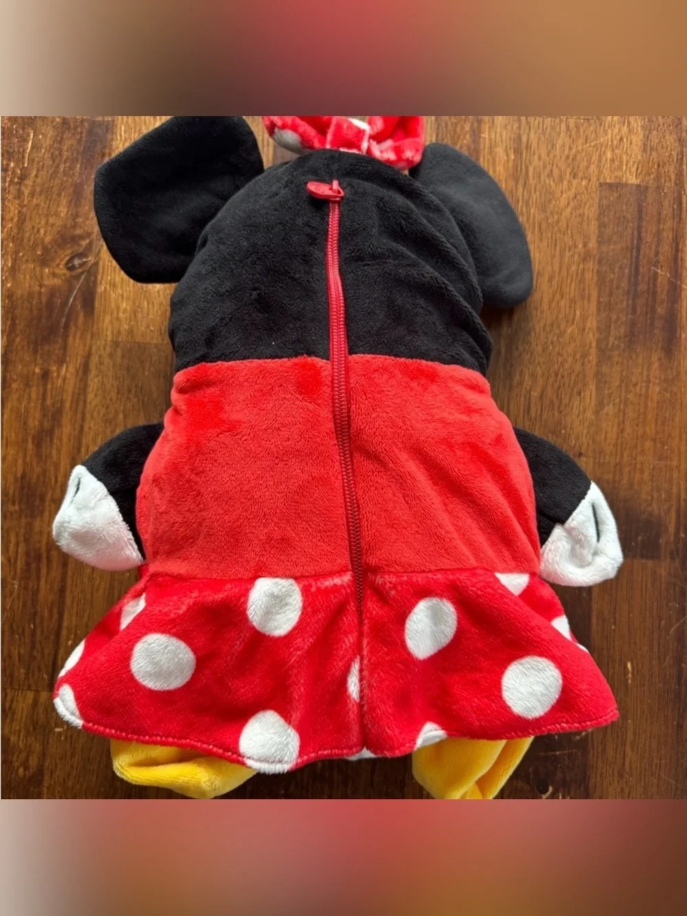 Disney Minnie Mouse Black and Red 2-in-1 Plushie and Hooded Zipper Jacket